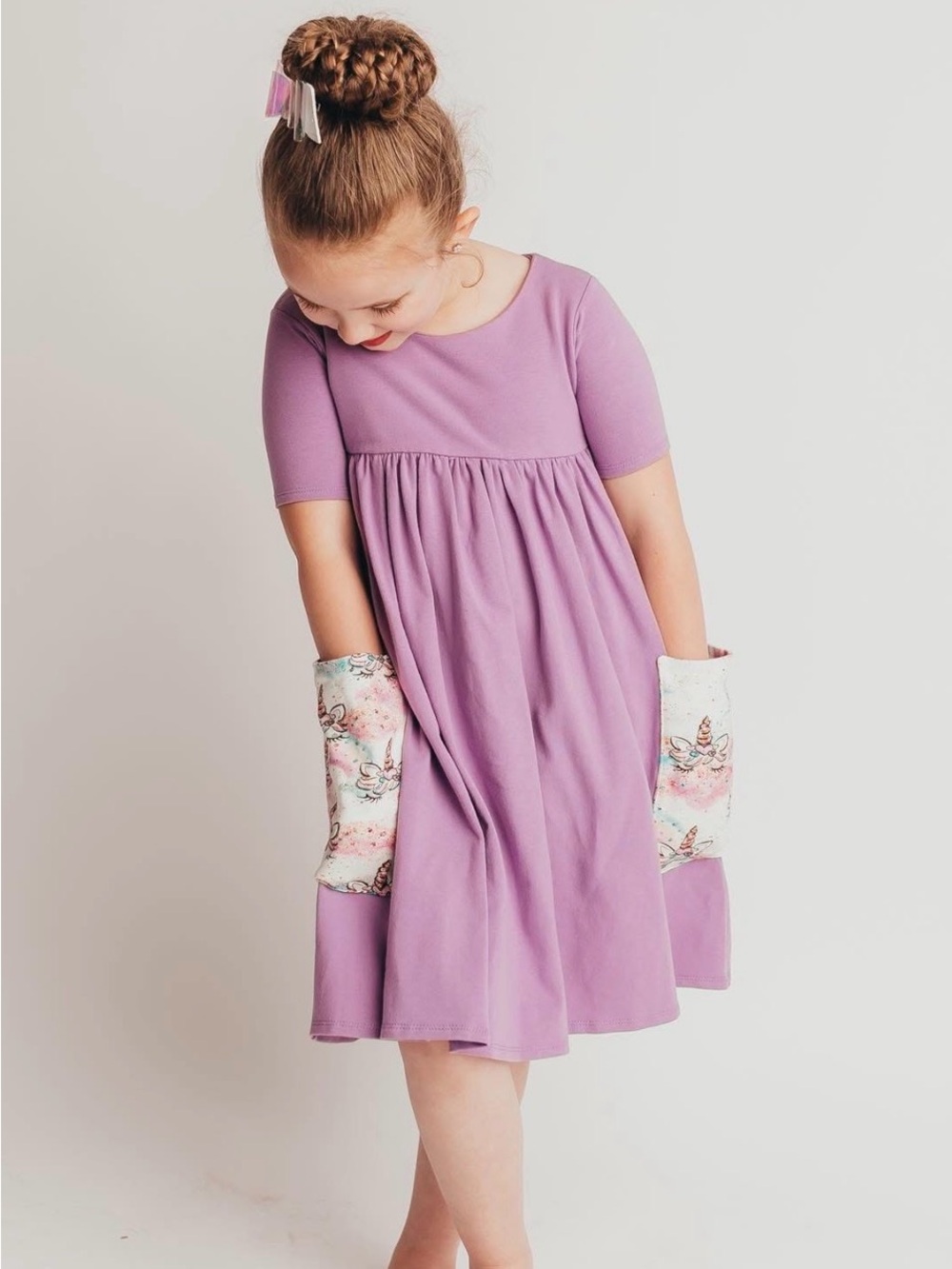 Placard Originals Purple Unicorn🦄Pocket Twirl Dress👗Sz 2T
